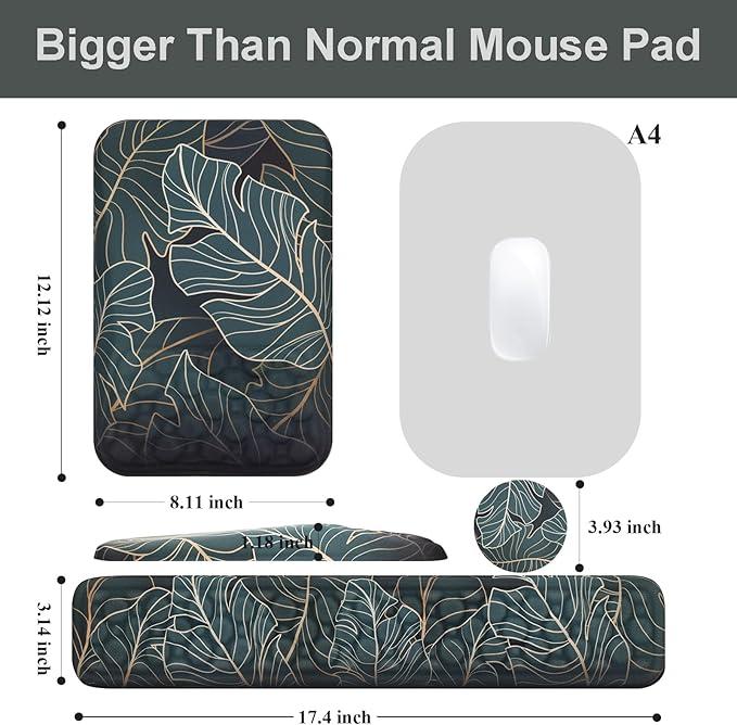 Ospelelf Keyboard Wrist Rest Ergonomic Mouse Pad with Wrist Rest Support Wrist Rest for Computer Keyboard, Green