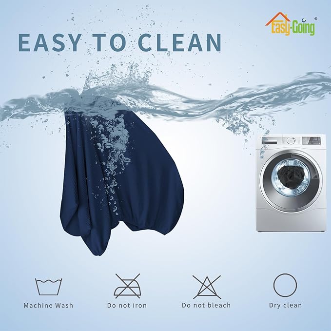 Easy-Going Stretch 4 Pieces Couch Cushion Covers for Sectional Sofa Left/Right L Shape Chaise Lounge Sofa Seat slipcover Anti-Slip Sofa Cover Soft (3 Seater + 1 Chaise, Navy)