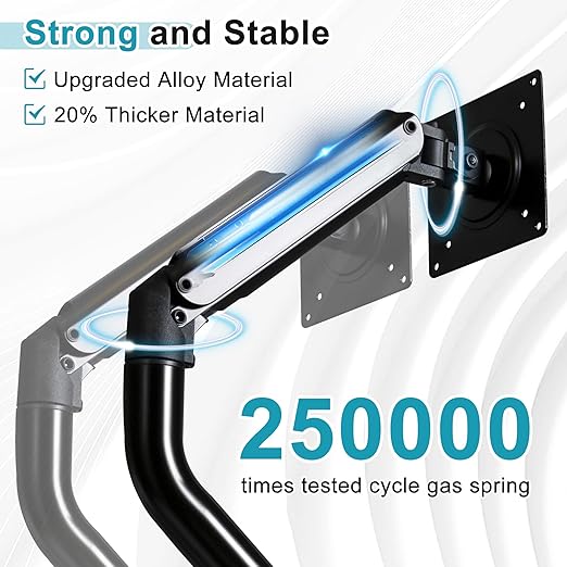 Lyngins Dual Monitor Stand, 17-32 inch Monitor Mounts for 2 Computer Screens, VESA Mount with 75/100 mm, Each Arm Supports Up to 20.94 lbs, Double Monitors Arm Desk Mount - Black