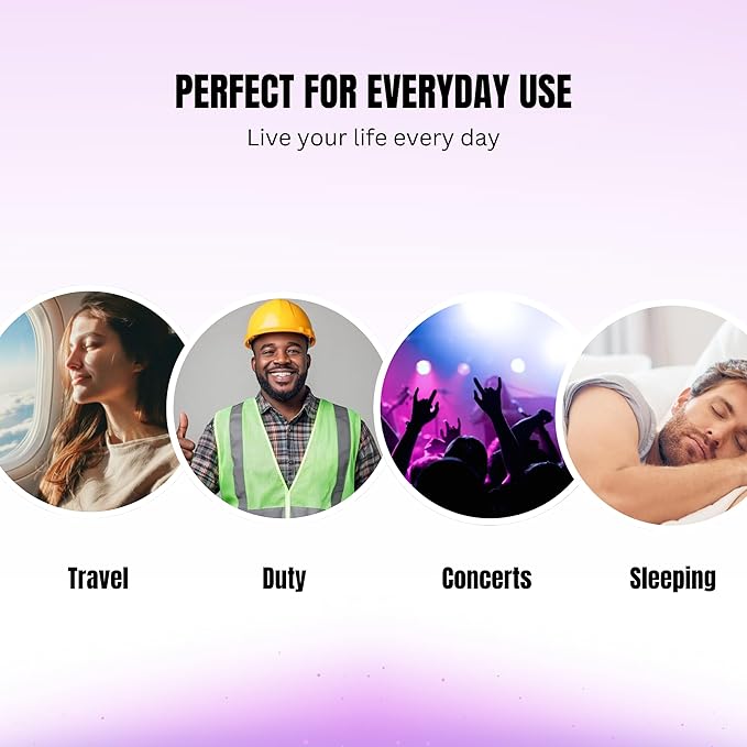 Silicone Ear Plugs for Sleeping Noise Cancelling, (28dB SNR) Reusable Earplugs for Sleeping with 8 Ear Tips Concert Ear Plugs, Travel, Work, Motorcycle & Hearing Protection with Case (Pink)