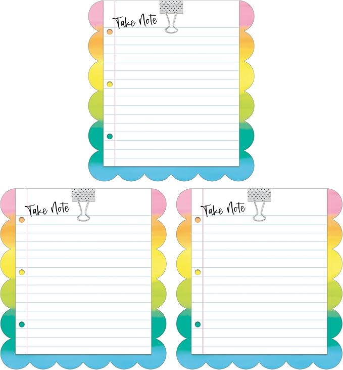 Carson Dellosa Creatively Inspired Notepad 3-Pack, Rainbow Note Pads for Goals, To Do List, Checklist, Notes, and Classroom Organization Stationary, Desk Accessories and Office Supplies