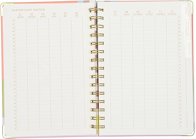 DesignWorks Ink 6.2" x 8.3" Undated 13 Month Weekly Planner, Geo Checks