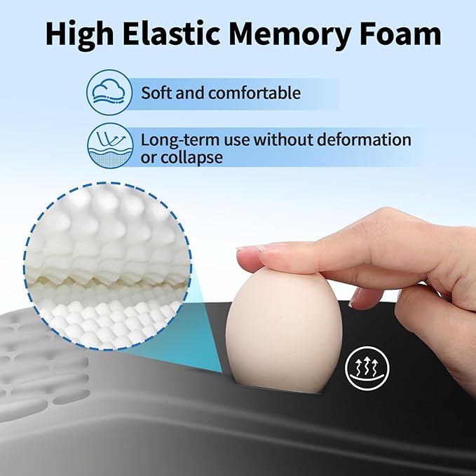 Ergonomic Mouse Pad with Wrist Rest Support, Mousepad with Comfortable Memory Foam Wrist Rest and Non-Slip PU Base for Pain Relief, Computer, Laptop, Office, Home (Gradient Black)