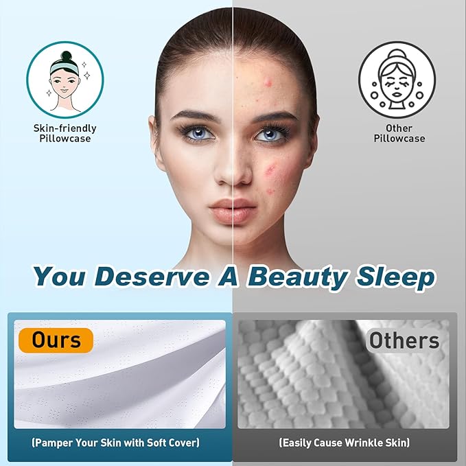 Cervical Neck Pillow for Pain Relief - Cooling Ergonomic Neck Support Pillow for Sleeping, Orthopedic Contour Memory Foam Pillows for Side, Back & Stomach Sleepers with Pillowcase (White)