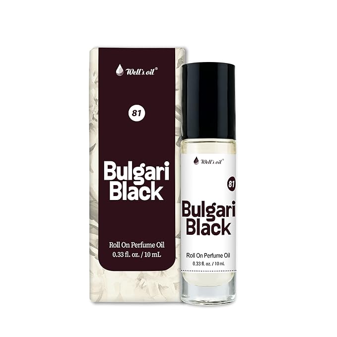 Well's Oil Roll-On Perfume Oil (Bulgar Black) | Spicy Amber Notes | Long-Lasting | Paraben-Free | 0.33 Fl Oz / 10 ml