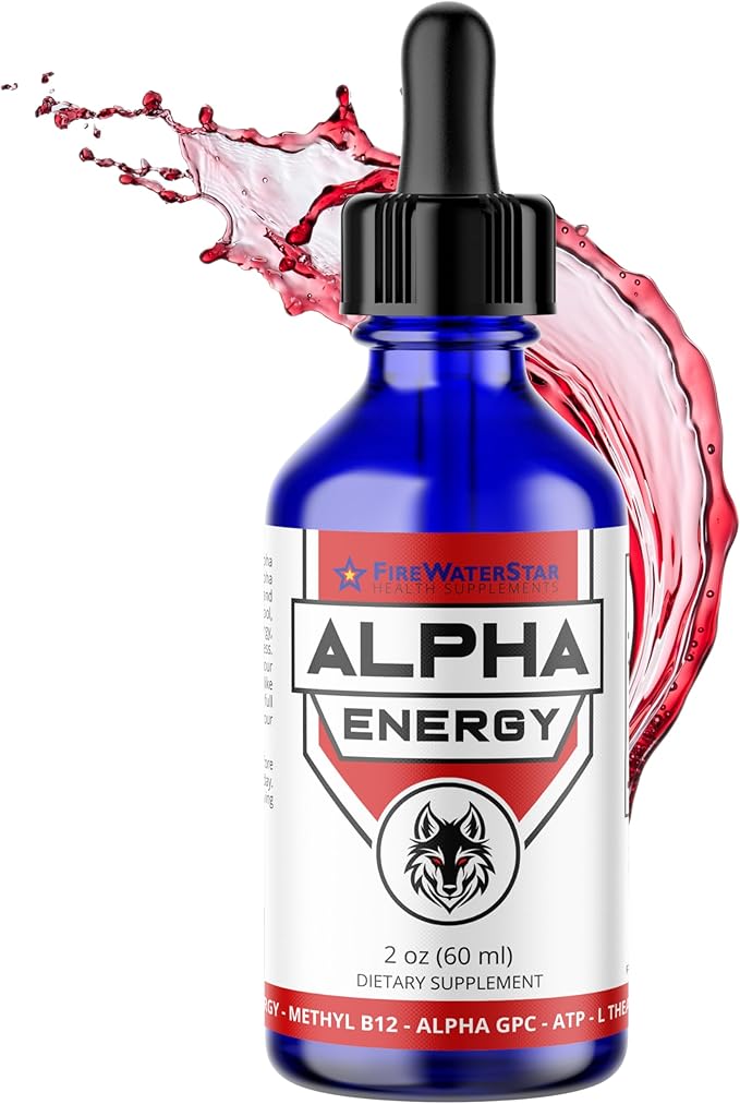 FWS Alpha GPC Energy, Liquid Alpha GPC with L-Theanine and B12, Caffeine Free, Organic, Non-GMO, Fast Acting Nootropic Brain Supplement for Memory Focus Energy, Supports Healthy Brain Function