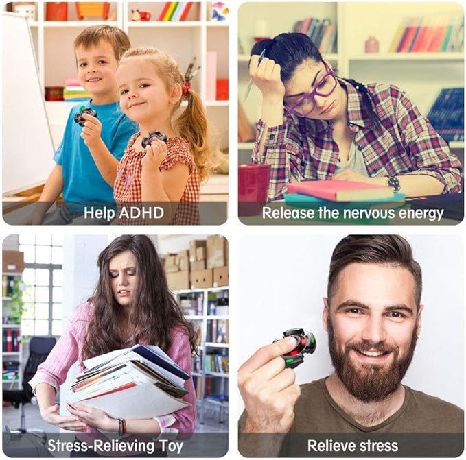 Fidget Spinners, Fidget Spinner for Adults, Stress Anxiety ADHD Relief Figets Toy, Metal Finger Hand Spinner Toys with Luminous Light, Fidget Spinner Need Absorb Light Then Release in Dark