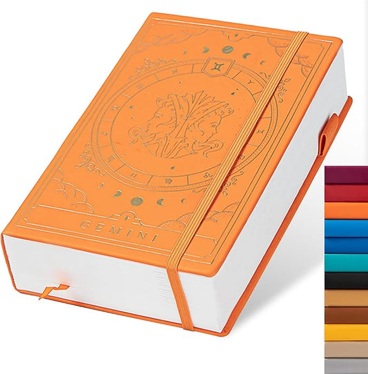 TIEFOSSI Constellations Dotted Journal Notebook-A5 Writing journals with 100gsm 400pages Paper, Hardcover Bullet Organizers Notebook for Women, Men, Teens (Gemini)