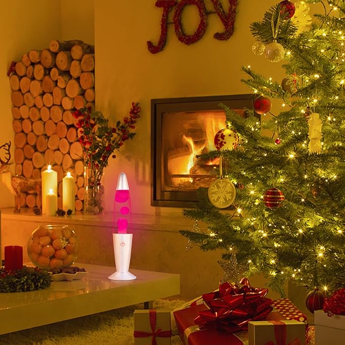 Pink Liquid Motion Lamp for Adults Glitter Magma Lamps for Bedroom and Home Christmas Thanksgiving Day Decor Bulb Included 13 Inch Night Light with Sliver Base for Kids Boys Girls