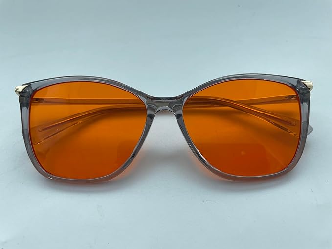 Bloomoak Cat-Eye Blue-Light Glasses | 99% Filter Amber Lens |Oversized frames Make you Look Younger| Sleep & Gaming