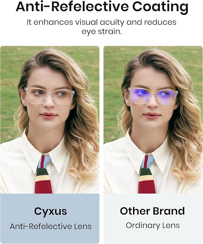 Cyxus Blue Light Glasses for Men Women Reduce Eye Strain UV Blocking for Computer Screen 8082