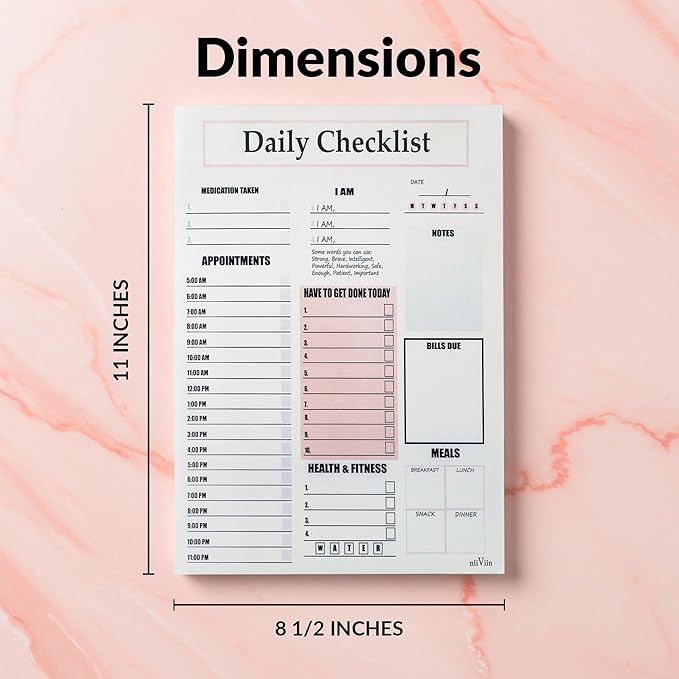 ADHD Planner for Adults & Women - 2025, 2026 Productivity Planner & Daily To Do List & Task Notepad, Neurodivergent Tools for Adults, Undated Full Focus Organization Pad with 50 Tear-Off Sheets, 8.5 x 11 Inch