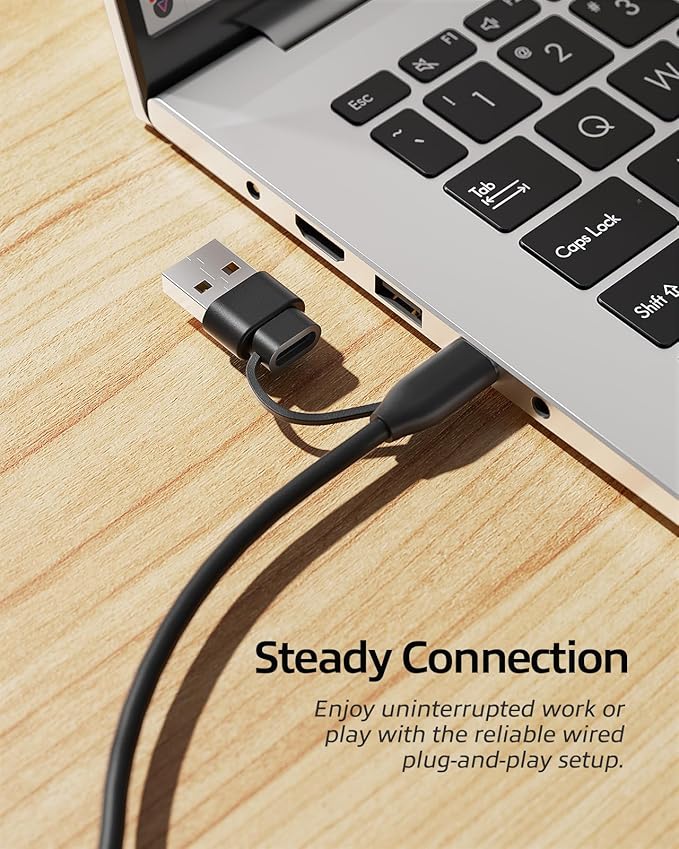 Nulea M509 Trackball Mouse Wired, Ergonomic Design, Easy Thumb Control, Precise & Smooth Tracking, 2-in-1 Interface (Type A &Type C), Compatible for PC, Laptop, Mac, Windows(Red).