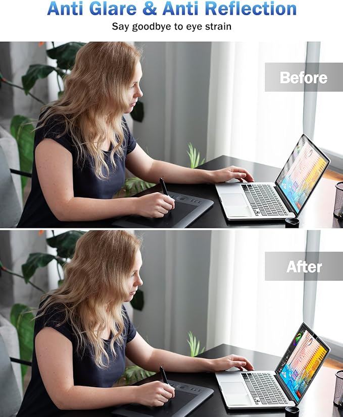 F FORITO 2-Pack Anti Blue Light Matte Screen Protector Compatible with MacBook Air 15.3 inch (2023-2025, M2, M3, M4), Eye Protection Blue Light Blocking Anti Glare Computer Screen Cover