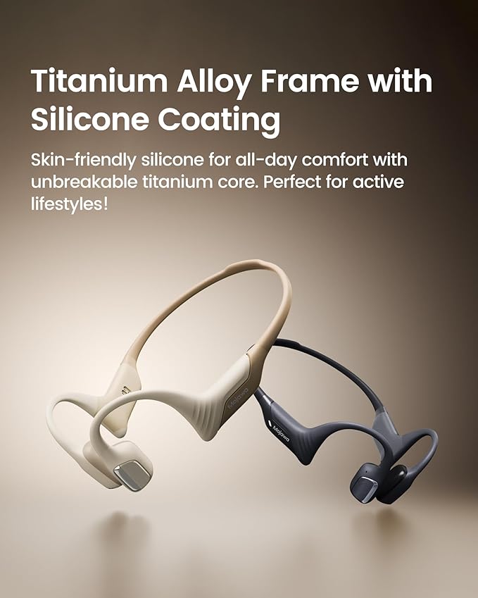 Purra Run Bone Conduction Sport Headphones, Open-Ear Bluetooth Headphones with Mic, IP67 Waterproof, Deep Bass, Voice Control, Secure Fit for Running, Cycling, and Workouts (Black)