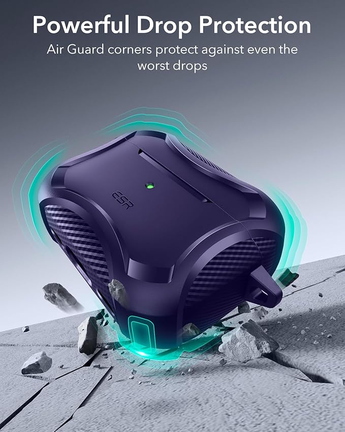 ESR for AirPods Pro 3 Case (2025), Compatible with Airpods Pro 3rd Generation Case (USB-C Cable), Magnetic Lid, MagSafe Ready, Powerful Drop Protection, Cyber Series, Purple