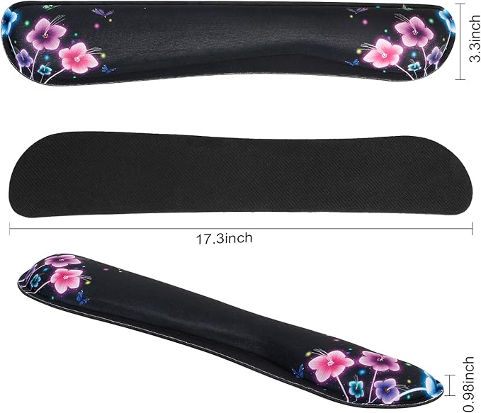 RICHEN Keyboard Wrist Rest Pad and Mouse Wrist Rest Support Mouse Pad Set,Sturdy & Comfortable & Lightweight for Easy Typing & Pain Relief-Ergonomic Support (Colorful Flowers)