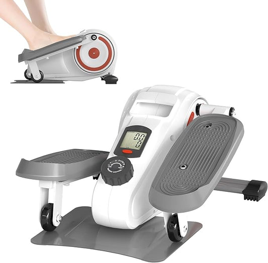 Under Desk Elliptical Machine, Ellipse Leg Exerciser as Seen on TV for Seniors, Pedal Exerciser Fully Assembled with 8 Resistance Levels, Portable Leg Exerciser for Home Office