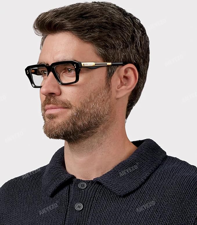 AIEYEZO Fashion Square Blue Light Glasses for Men Women Retro Thick Frame Blue Light Blocking Computer Glasses