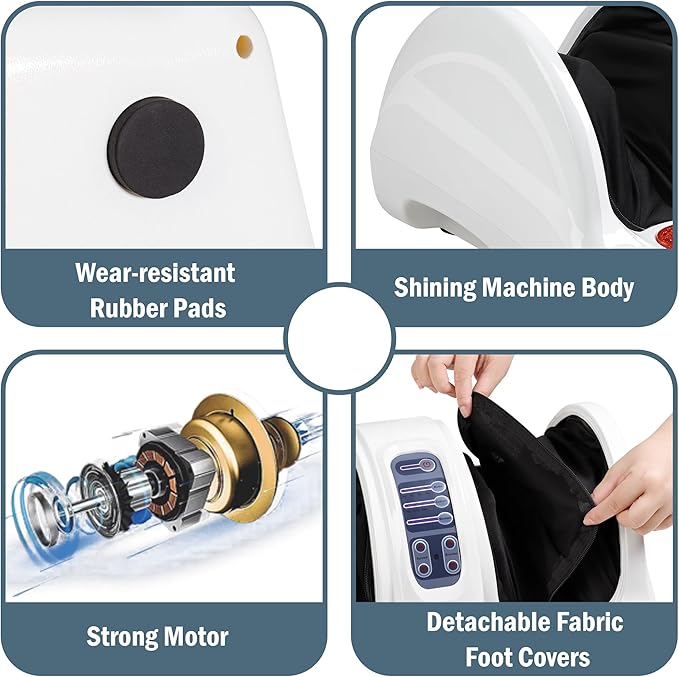 H&B Luxuries Shiatsu Foot Massager Machine with Remote Controller, Kneading and Rolling Home Massagers for Feet, Ankle, Calf, Leg, Gift for Men, Women, Father, Mom Parents and The Elderly, White