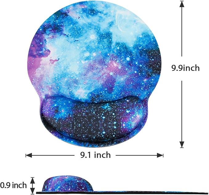 ToLuLu Mouse Pad with Wrist Rest Support, Gel Cute Mouse Pads Non Slip Rubber Base Mousepad, Ergonomic Mouse Wrist Rest Pad for Laptop Computer Home Office Working Gaming Pain Relief, Nebula Galaxy