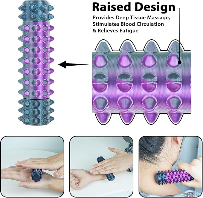 Little Pain Stim Ouchies Fidget Toys for Adults,3D Printed Spiky Pain Stim, Sensory Fidget for Stress & Anxiety Relief, ADHD, Autism,Office Desk Toys (Black Purple+Rainbow)