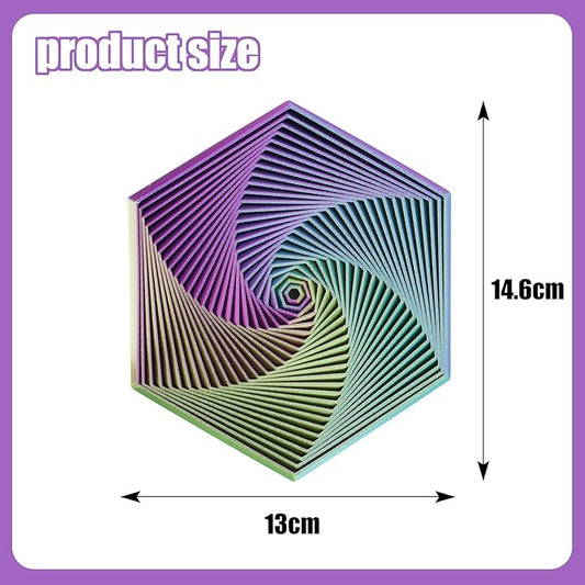 Fractal Fidget Hexagon, 3D Printed Hexagonal Toys,Hexagon Fidget Toy，Infinity Cube Fidget Toy 3D Printed Anxiety Toys for Stress Relief and Desk Fidgeting(5.75in)-(A+B)