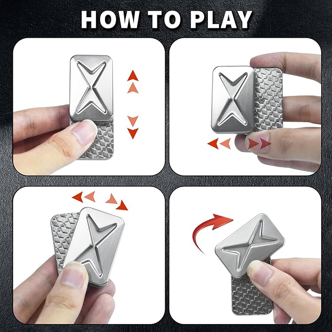 Magnetic Fidget Slider, EDC Fidget Toys for Adults, Home Office Executive Desk Toy Stress Relief Toy, Ideal Gifts for ADHD, ADD & Autism (Silver 2.0)