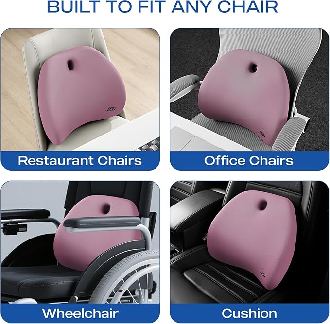 Skechers Lumbar Support Pillow for Office Chair,Memory Foam Lumbar Pillow,Lower Back Pain Relief Lumbar Pillow,Ergonomic Design Back Support Pillow for Office Chair,Car,Home,Travel,Purpie