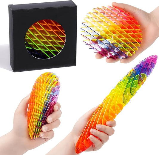 Fidget Worm Toy - Fidget Toys Adults | Quiet Fidget Sensory Toys for Adults & Teens | Desk Fidgets for Adult | Anxiety Stress Relief Toy |Toys for Autistic Kids Ages 3-5 5-7 8-10 8-12(Rainbow, Big)