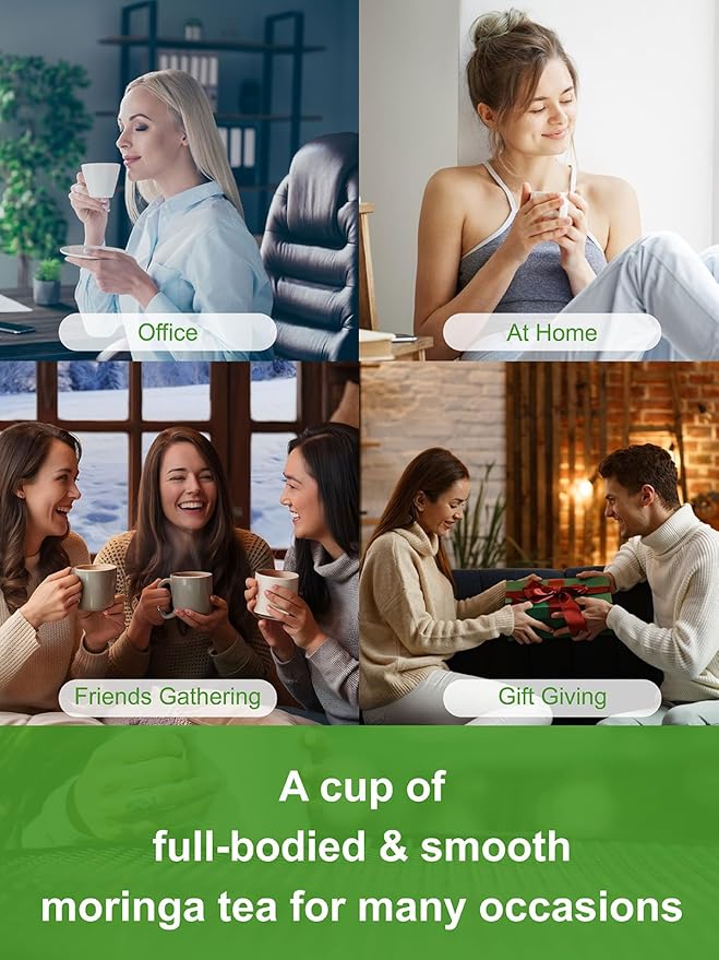 TeeLux Moringa Tea Bags, Natural Moringa Leaf Tea, Fresh & Smooth Taste, Caffeine Free, 100 Count