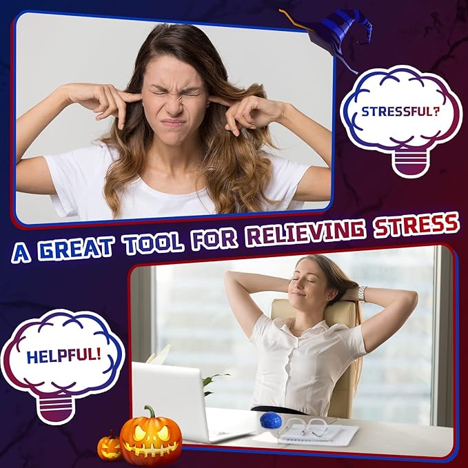 Leitee 12 Pcs Brain Stress Balls Bulk Large Halloween Brain Toys PU Hand Muscle Exercise Pressure Ball Funny Stress Relief Toy for Teens Adult Improving Grip Strength Prop(Blue)
