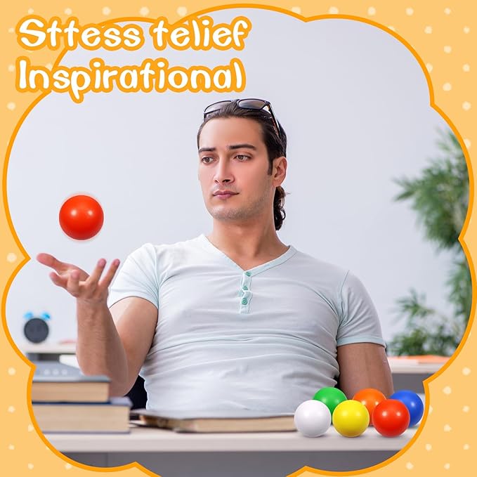 24 Pcs 6 Colors Foam Stress Ball Squeeze Stress Relief Balls for Kids and Adults Hand Exercise Sensory Relief Toys for Anxiety ADHD Autism （6 Colors）