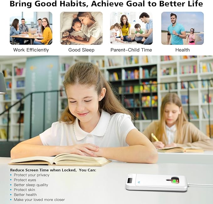 ySky Cell Phone Lock Box with Timer,Portable Timed Phone Lock Box for iPhone and Android Phones, Self-Control Timer Phone Locker to Help Kids,Students Focus Back