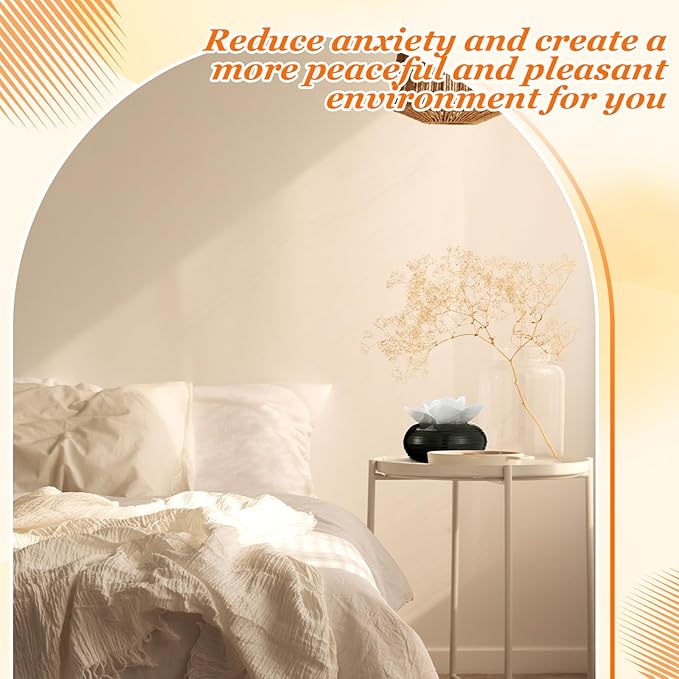 Honeydak 1 Pcs Flower Essential Oil Diffuser Stone White Ceramic Porcelain Passive Oil Diffuser Improves Sleep and Relieves Stress Non-Electric Handmade Decorative Tabletops for Desk (Classic Style)