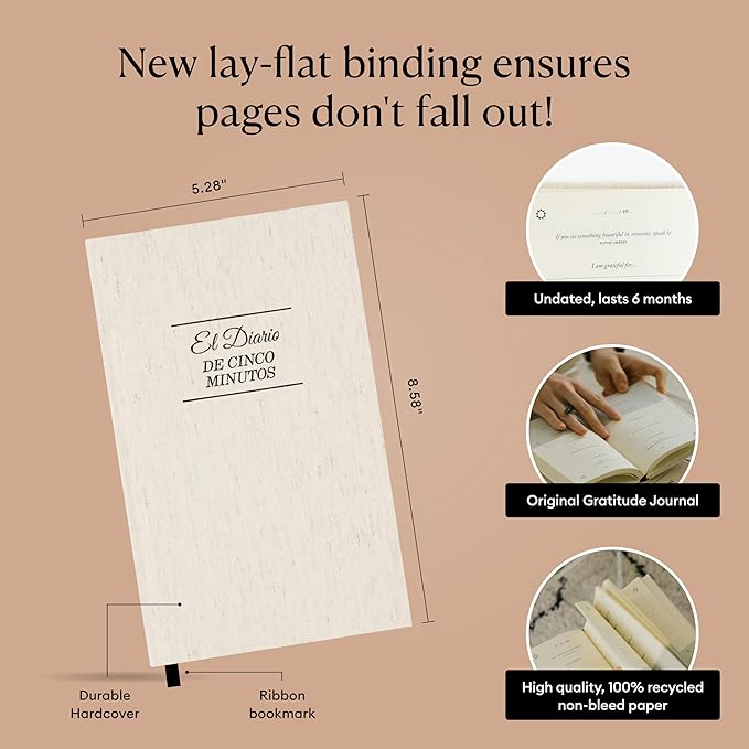 Intelligent Change: The Five Minute Journal - Daily Gratitude Journal for Happiness, Mindfulness, and Reflection - Undated Life Planner (Spanish Version)