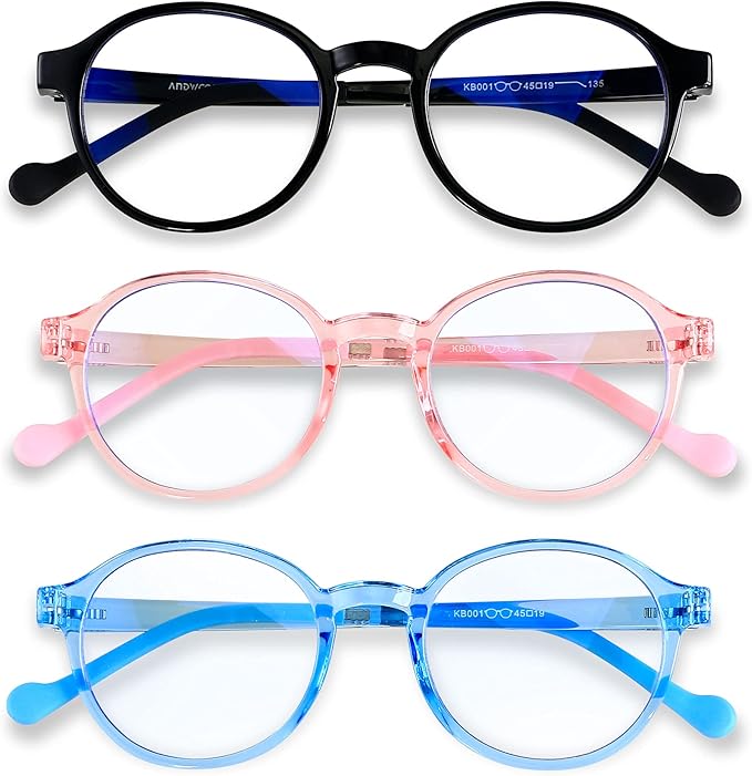 ANDWOOD Blue Light Glasses Kids Girls Boys Computer Gaming Anti Blue Ray Polarized sunglasses Age3-12