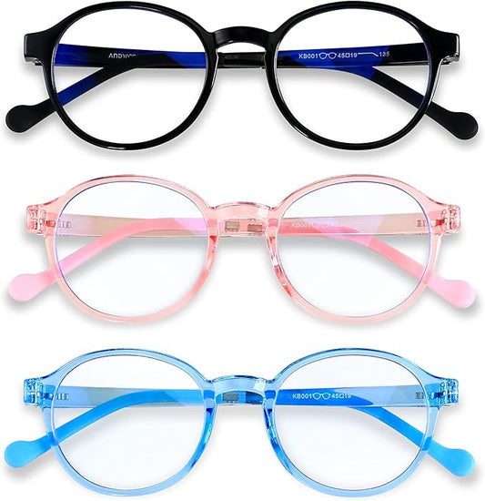 ANDWOOD Blue Light Glasses Kids Girls Boys Computer Gaming Anti Blue Ray Polarized sunglasses Age3-12