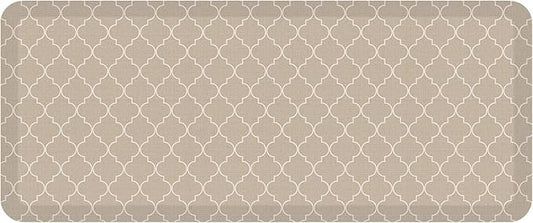 GelPro Anti-Fatigue Designer Comfort Kitchen Floor Mat, 20x48, Trellis Khaki Stain Resistant Surface with 3/4” Thick Ergo-Foam Core for Health and Wellness