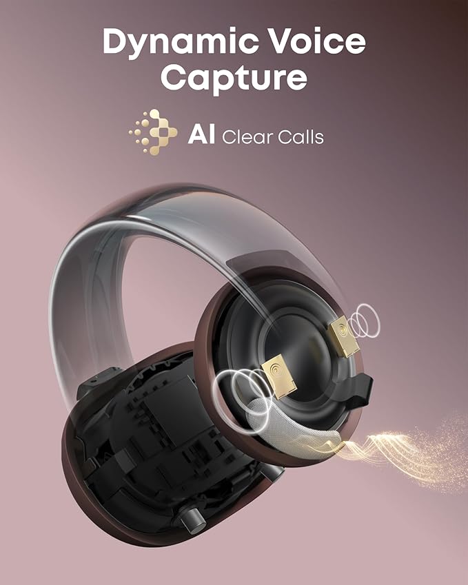Soundcore AeroClip by Anker, Open-Ear Earbuds, Clip-On Headphones, Adaptive Comfort, Clear Calls with 4 Mics and AI, Stable Fit, 12mm Drivers for Powerful Bass, Hi-Res, Open-Ring Design