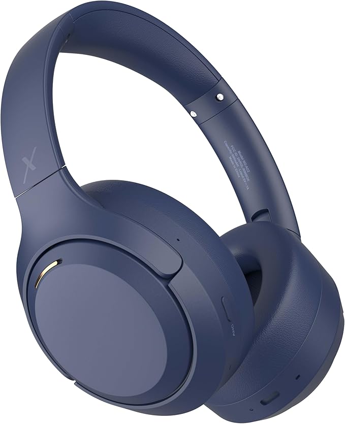 Riwbox Hybrid Active Noise Cancelling Headphones, Wireless Over Ear Bluetooth Headset, 60H Playtime, High-Fidelity, Foldable, Comfort&Immersion for Work/Commuting (Blue)