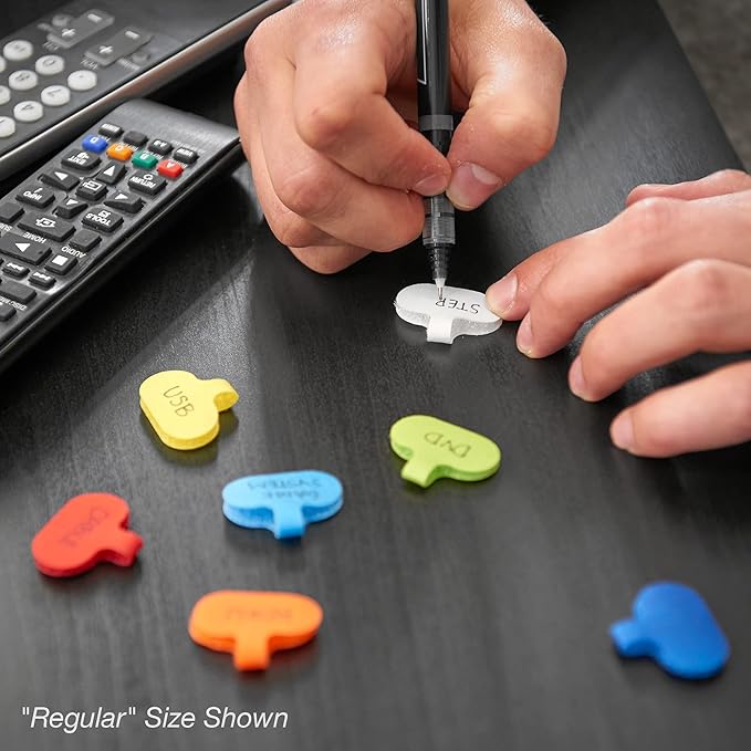 Wrap-It Multi-Color (36-Pack) Storage Cable Labels - Speech Bubbles, Wire Tags for Cable Management and Organizer