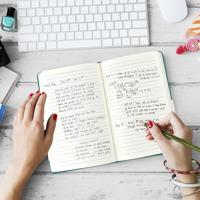 Coopay 6 Pack A5 Journal Notebooks Bulk, 160 Pages, 100GSM Thick Paper, 8.3 x 5.5 inch Hardcover Lined Leather Journals for Writing Office School Business Work Men Women (Multicolor)