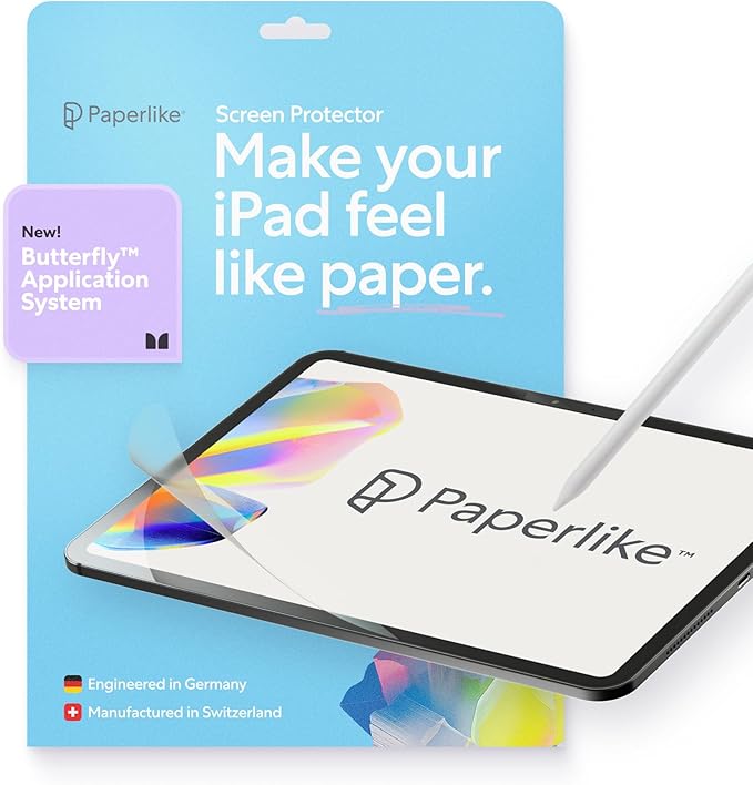 Paperlike 3 Screen Protector (2x) for iPad Mini 8.3” (A17 Pro 2024 / 6th Generation 2021) – True Paper-Feel, Bubble-Free Install (Butterfly), Protects Pencil Tip