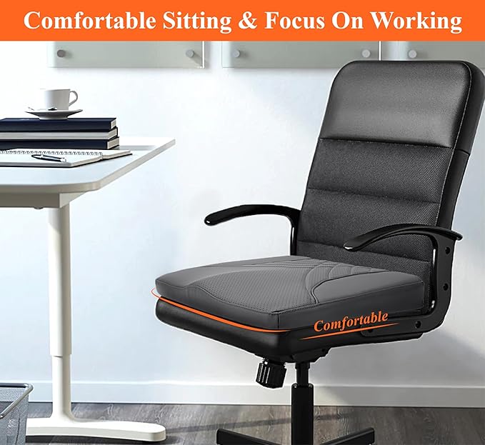 kingphenix Premium Car Seat Cushion, Memory Foam Driver Seat Cushion to Improve Driving View- Coccyx & Lower Back Pain Relief - Seat Cushion for Car, Truck, Office Chair (Dark Gray)