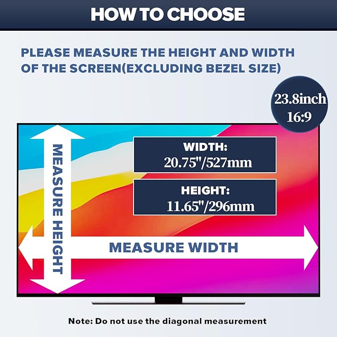 [2-Pack] HD Computer Privacy Screen 23.8 inch, Upgraded Computer Privacy Screen for 16:9 Widescreen Removable Anti Glare Computer Screen Cover and Blue Light UV-Blocking Screen Privacy Filter