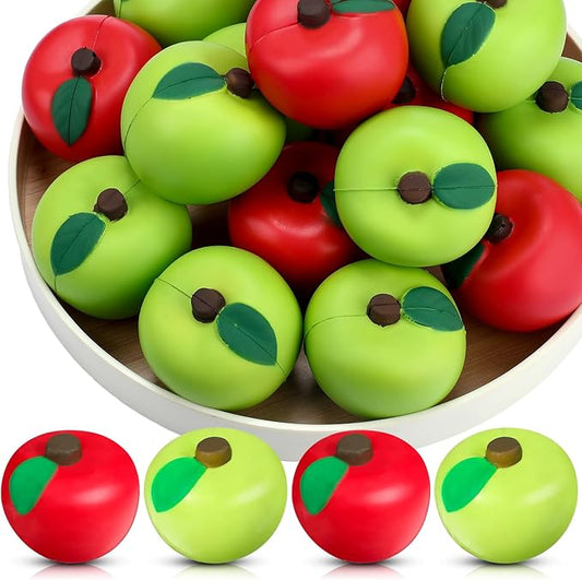 Chalyna 30 Pieces Fruit Stress Ball Toys Red and Green Fruit Stress Relief Squeeze Balls Squeeze Finger Toys for Adults Finger Exercise Carnival Reward Gifts Party Favor Supplies(2.8 Inch)