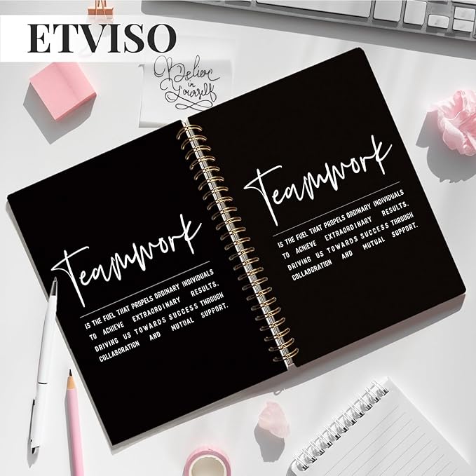 Teamwork Gifts Notebook, Work Journal Notebook for Women Men Team Members, Funny Office Gifts for Coworkers, Funny Office Supplies, Hardcover Spiral Notebooks 5.5x8.3 Inch