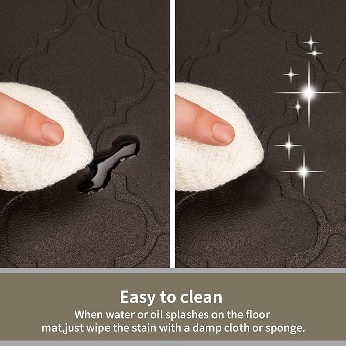 24 x 60 Inch Extra Support Anti Fatigue Comfort Kitchen Mat, Waterproof Long Kitchen Runner, Non-Slip Standing Desk Mat, Commercial Pads for Offices, Home, Garages (Barcelona Brown, 24'' x 60'')