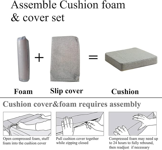 Chair Cushion for Dining Chairs with Ties Non Slip Memory Foam Kitchen Room Chair Pads for Outdoor Patio Furniture Set of 4, Black